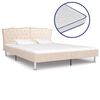 vidaXL Cama com colch&atilde;o espuma de mem&oacute;ria 180x200 cm tecido bege