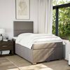 vidaXL Cama boxspring c/ colch&atilde;o 120x190cm tecido castanho-acinzentado