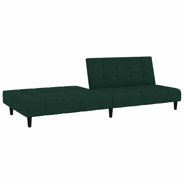 vidaXL Sof&aacute;-cama de 2 lugares veludo verde-escuro