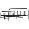 vidaXL Estrutura de cama com cabeceira e p&eacute;s 200x200 cm metal preto