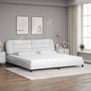 vidaXL Cama com colch&atilde;o Hvar 200x200 cm couro artificial branco