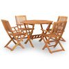 vidaXL Conjunto de jantar p/ jardim 5 pcs madeira de ac&aacute;cia maci&ccedil;a
