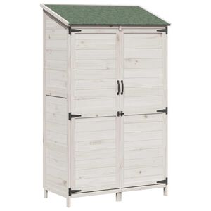 vidaXL Galp&atilde;o de Jardim com telhado Branco 106,5 x 56 x 176 cm
