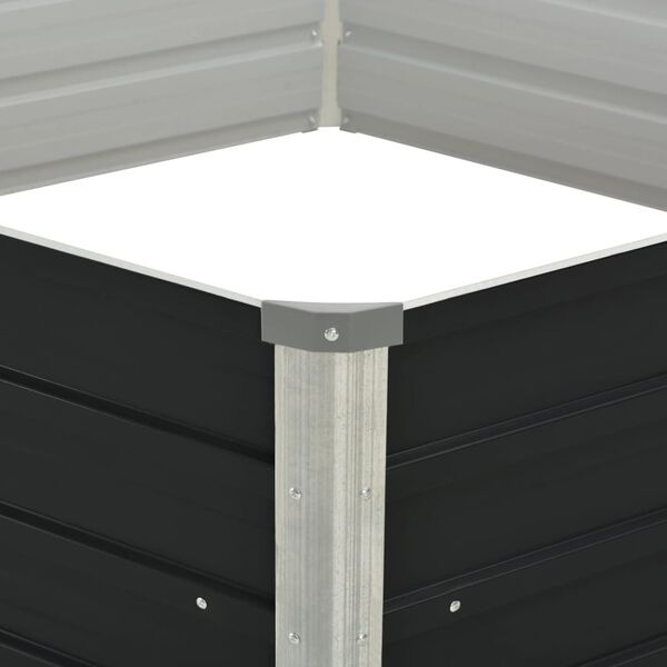 vidaXL Canteiro jardim elevado 129x129x45 cm a&ccedil;o galvanizado antracite