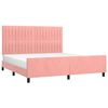 vidaXL Estrutura de cama c/ cabeceira 160x200 cm veludo rosa