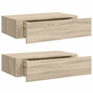 vidaXL Prateleiras de parede c/ gavetas 2pcs MDF 40x23,5x10cm carvalho