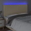 vidaXL Cabeceira cama c/ LED tecido 180x5x118/128 cm cr&egrave;me