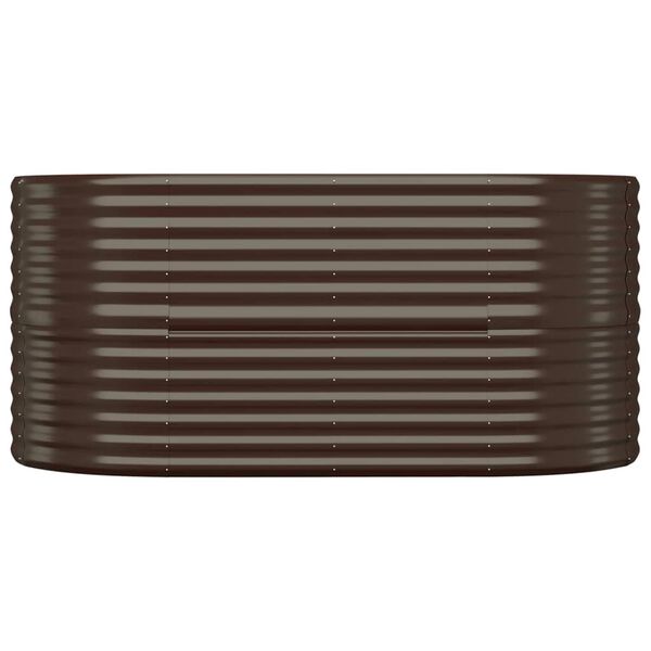 vidaXL Canteiro elevado jardim 152x80x68cm aço galvanizado castanho