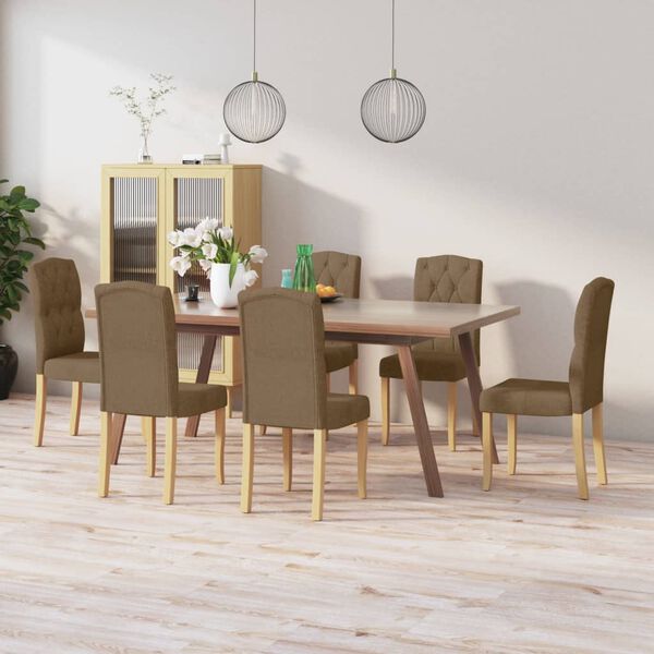 vidaXL Cadeiras de jantar 6 pcs tecido castanho
