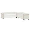 vidaXL Conjunto sof&aacute;s Chesterfield 2 + 3 lugares couro artific. branco