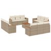 vidaXL 13 pcs conjunto de sof&aacute;s p/ jardim com almofad&otilde;es vime PE bege