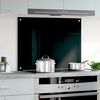 vidaXL Painel anti-salpicos de cozinha 80x60 cm vidro temperado preto