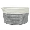 vidaXL Cesto de arruma&ccedil;&atilde;o &Oslash;45x25 cm algod&atilde;o cinzento e branco