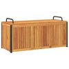 vidaXL Caixa almofad&otilde;es de exterior 110x45x42/53 cm ac&aacute;cia maci&ccedil;a/a&ccedil;o