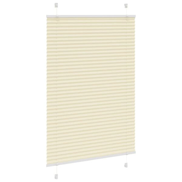 vidaXL Creme Plissada Cega 95x100 cm Largura Tecido 94,4 cm Poli&eacute;ster