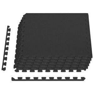 vidaXL Tapetes de ch&atilde;o 6 pcs 2,16 ㎡ espuma de EVA preto