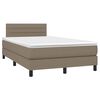 vidaXL Cama box spring colch&atilde;o/LED 120x200cm tecido cinza-acastanhado