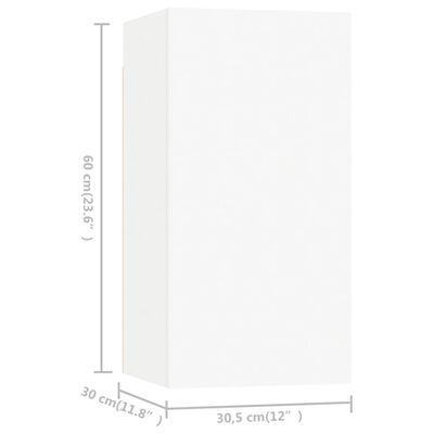 vidaXL Móveis de TV 7 pcs 30,5x30x60 cm contraplacado branco
