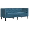 vidaXL 3 pcs conjunto de sof&aacute;s chesterfield com rolos veludo azul