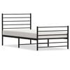 vidaXL Estrutura de cama com cabeceira e p&eacute;s 80x200 cm metal preto