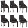 vidaXL Cadeiras de jantar 6 pcs couro de cabra genu&iacute;no preto