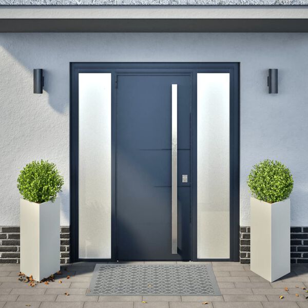 vidaXL Vaso/floreira de jardim triangular 2pcs 40x34,5x70cm a&ccedil;o branco