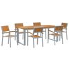 vidaXL Conjunto de Jantar para Jardim 7 unid. Cinzeto