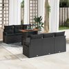 vidaXL Conjunto de Sof&aacute; de Jardim 7 pcs Preto Rattan Sint&eacute;tico
