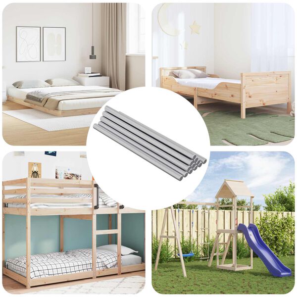 vidaXL Barra Roscada 900 pcs Prateado A&ccedil;o