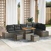 vidaXL Conjunto de Sof&aacute; de Jardim 9 pcs Cinzeto Rattan Sint&eacute;tico
