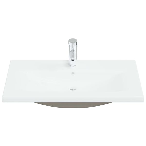 vidaXL Lavat&oacute;rio embutido c/ torneira 81x39x18 cm cer&acirc;mica branco