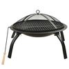 vidaXL Braseira e barbecue 2-em-1 com atiçador 56x56x49 cm aço