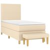 vidaXL Cama com molas/colch&atilde;o 90x190 cm tecido cor creme