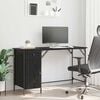 vidaXL Secret&aacute;ria de computador Carvalho Preto 131 x 48 x 75 cm