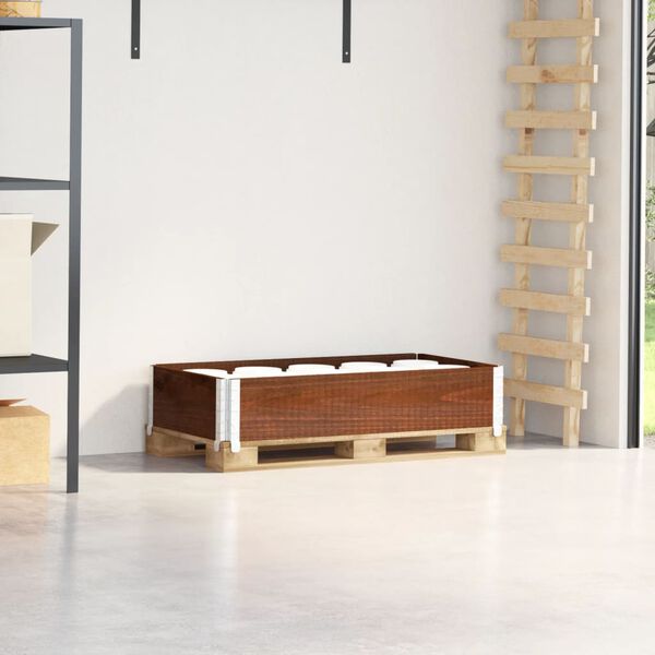 vidaXL Colar para paletes 100x50 cm madeira de pinho maci&ccedil;a castanho