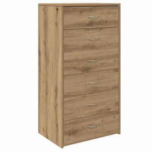 vidaXL Aparador com 6 gavetas 50x34x96 cm madeira carvalho artisiano
