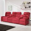 vidaXL Poltrona massagem 4 lug. reclin. c/ suporte copo vermelho-tinto
