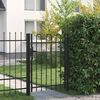 vidaXL Port&atilde;o de veda&ccedil;&atilde;o individual com topo arqueado a&ccedil;o 1x1,2m preto