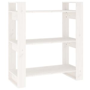 vidaXL Estante/divis&oacute;ria 80x35x91 cm madeira de pinho maci&ccedil;a branco