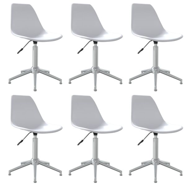 vidaXL Cadeiras de jantar girat&oacute;rias 4 pcs PP branco