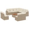 vidaXL 12 pcs conjunto de sof&aacute;s p/ jardim com almofad&otilde;es vime PE bege