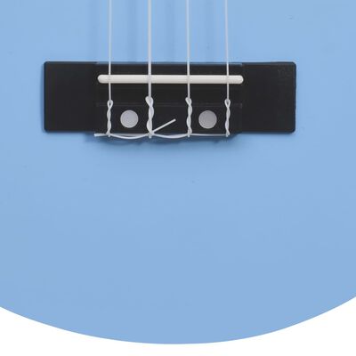 vidaXL Conjunto ukulele soprano infantil com saco 23" azul-bebé