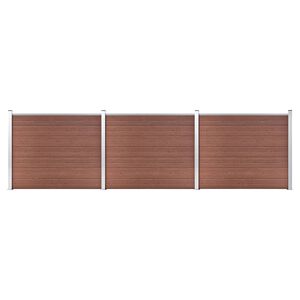 vidaXL Conjunto painel de cerca 526x146 cm WPC castanho