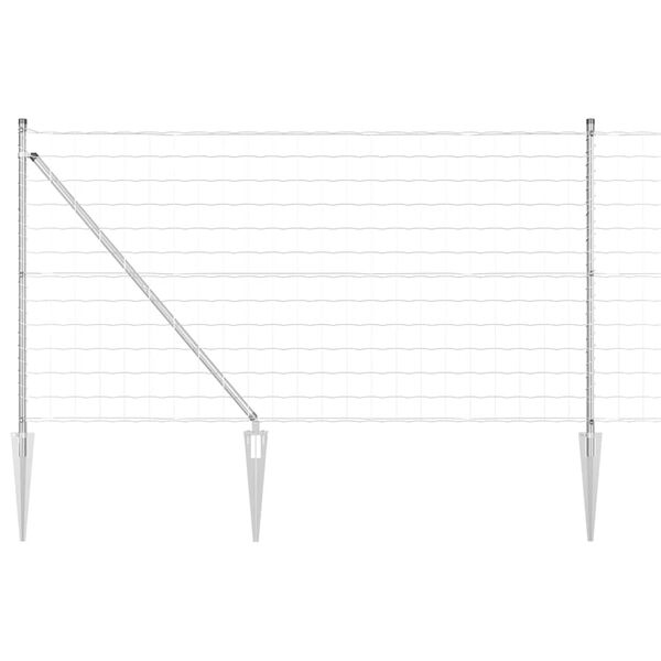 vidaXL Cerca com Poste Prateado 1 x 25 m A&ccedil;o