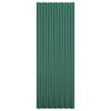 vidaXL Painéis de telhado 12 pcs 100x36 cm aço galvanizado verde