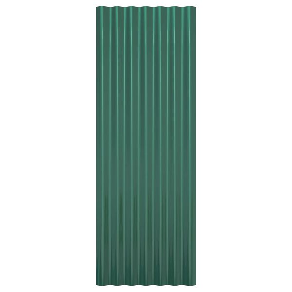 vidaXL Painéis de telhado 12 pcs 100x36 cm aço galvanizado verde