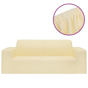 vidaXL Capa de sof&aacute; el&aacute;stica jersey de poli&eacute;ster cor creme
