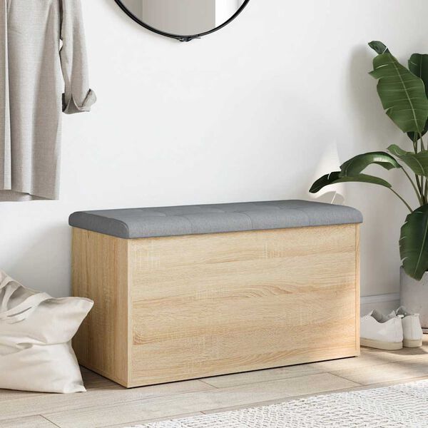 vidaXL Banco de arruma&ccedil;&atilde;o Carvalho Sonoma 82x42x45 cm Madeira engenheirada