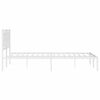 vidaXL Estrutura de cama com cabeceira 150x200 cm metal branco