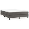 vidaXL Estrutura de cama com molas 140x190 cm couro artificial cinzento